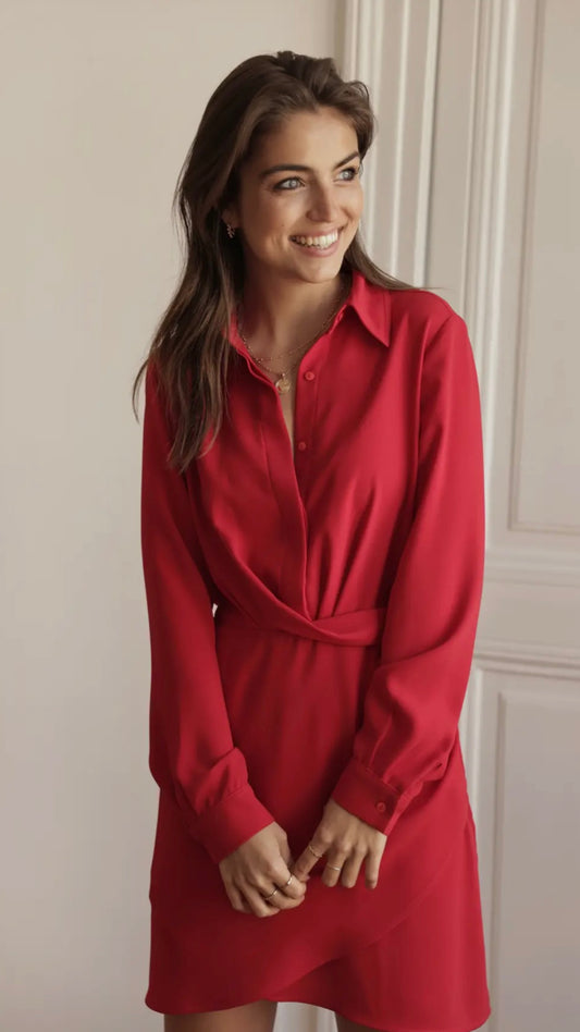 Robe drapé rivoli - rouge